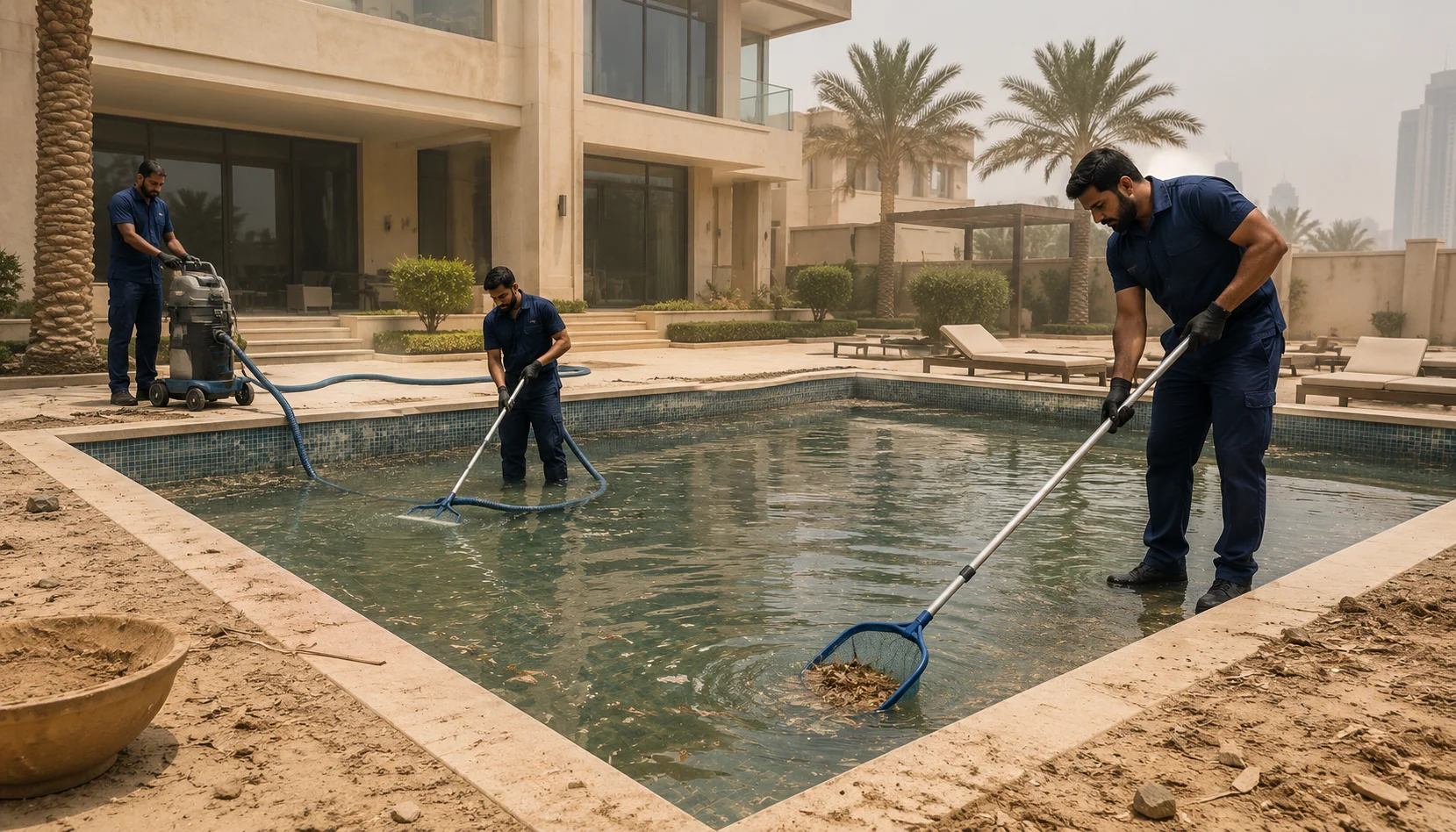 Post-Dust Pool Cleaning in Riyadh